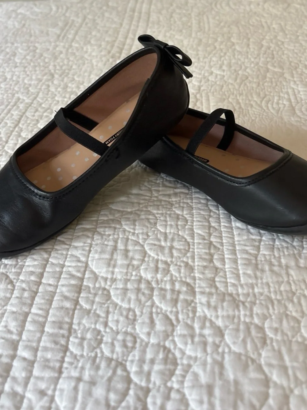 wonder nation Black Mary Jane Flats with Bow Accent